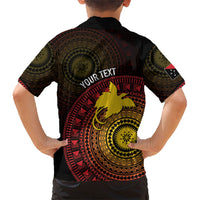 Papua New Guinea Independence Personalized Family Matching Long Sleeve Bodycon Dress and Hawaiian Shirt Tapa Circle LT7 - Polynesian Pride
