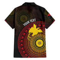 Papua New Guinea Independence Personalized Family Matching Off Shoulder Maxi Dress and Hawaiian Shirt Tapa Circle LT7 Dad's Shirt - Long Sleeve Black - Polynesian Pride