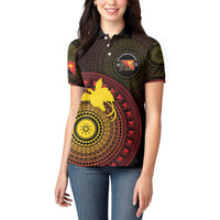 Papua New Guinea Independence Personalized Women Polo Shirt Tapa Circle