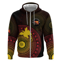 Papua New Guinea Independence Personalized Zip Hoodie Tapa Circle