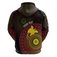 Papua New Guinea Independence Personalized Zip Hoodie Tapa Circle