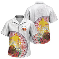 Hapi De Bilong Indipendens Papua New Guinea Family Matching Mermaid Dress and Hawaiian Shirt PNG Lime Pot LT7 Son's Shirt White - Polynesian Pride