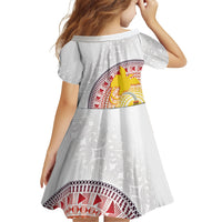 Hapi De Bilong Indipendens Papua New Guinea Family Matching Off Shoulder Short Dress and Hawaiian Shirt PNG Lime Pot LT7 - Polynesian Pride