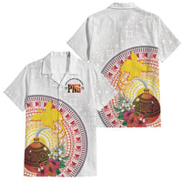 Hapi De Bilong Indipendens Papua New Guinea Family Matching Off Shoulder Short Dress and Hawaiian Shirt PNG Lime Pot LT7 Dad's Shirt - Short Sleeve White - Polynesian Pride