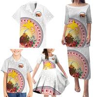 Hapi De Bilong Indipendens Papua New Guinea Family Matching Puletasi and Hawaiian Shirt PNG Lime Pot LT7 - Polynesian Pride