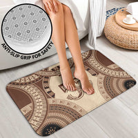 Bula Fiji Day 55th Anniversary Masi Tapa Bathroom Set Emerald Jubilee - Beige - Polynesian Pride