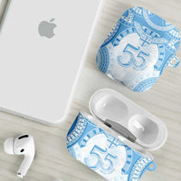 Bula Fiji Day 55th Anniversary Masi Tapa AirPods Case Emerald Jubilee - Turquoise - Polynesian Pride