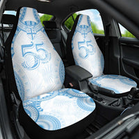 Bula Fiji Day 55th Anniversary Masi Tapa Car Seat Cover Emerald Jubilee - Turquoise - Polynesian Pride