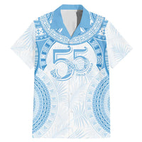 Bula Fiji Day 55th Anniversary Masi Tapa Family Matching Mermaid Dress and Hawaiian Shirt Emerald Jubilee - Turquoise - Polynesian Pride