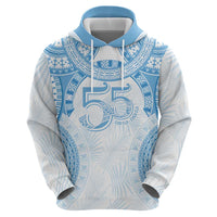 Bula Fiji Day 55th Anniversary Masi Tapa Hoodie Emerald Jubilee - Turquoise - Polynesian Pride