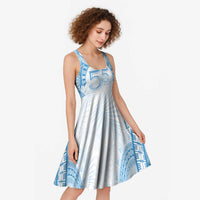 Bula Fiji Day 55th Anniversary Masi Tapa Midi Dress Emerald Jubilee - Turquoise - Polynesian Pride