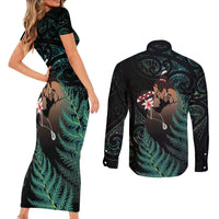 Maori Hongi Valentine Couples Matching Short Sleeve Bodycon Dress and Long Sleeve Button Shirt Aroha Ahau Ki A Koe LT7 - Polynesian Pride