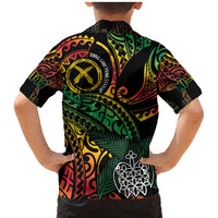 Vanuatu Indipendens Dei Family Matching Mermaid Dress and Hawaiian Shirt Mix Traditional Sand Drawing LT7 - Polynesian Pride