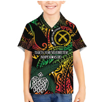 Vanuatu Indipendens Dei Family Matching Mermaid Dress and Hawaiian Shirt Mix Traditional Sand Drawing LT7 Son's Shirt Colorful - Polynesian Pride