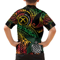 Vanuatu Indipendens Dei Family Matching Tank Maxi Dress and Hawaiian Shirt Mix Traditional Sand Drawing