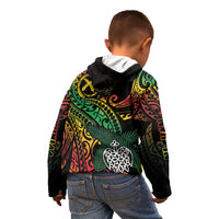 Vanuatu Indipendens Dei Kid Hoodie Mix Traditional Sand Drawing