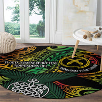 Vanuatu Indipendens Dei Round Carpet Mix Traditional Sand Drawing
