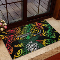 Vanuatu Indipendens Dei Rubber Doormat Mix Traditional Sand Drawing
