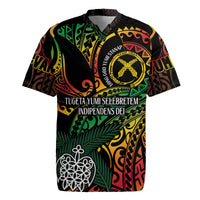Vanuatu Indipendens Dei Rugby Jersey Mix Traditional Sand Drawing