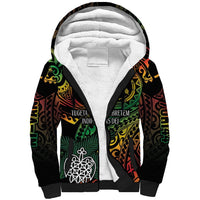 Vanuatu Indipendens Dei Sherpa Hoodie Mix Traditional Sand Drawing LT7 Unisex Colorful - Polynesian Pride