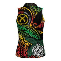 Vanuatu Indipendens Dei Women Sleeveless Polo Shirt Mix Traditional Sand Drawing