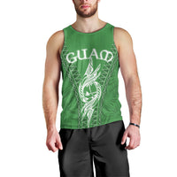 Personalised Guam Men Tank Top Chamoro Latte Stone Mix Tropical - Green LT7 - Polynesian Pride
