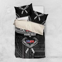 Personalized Talofa Samoa Bedding Set Ulafala With Toa Nifo'oti - Black