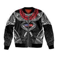 Personalized Talofa Samoa Bomber Jacket Ulafala With Toa Nifo'oti - Black