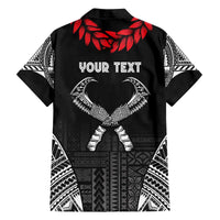 Personalized Talofa Samoa Family Matching Off The Shoulder Long Sleeve Dress and Hawaiian Shirt Ulafala With Toa Nifo'oti - Black