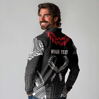 Personalized Talofa Samoa Long Sleeve Polo Shirt Ulafala With Toa Nifo'oti - Black