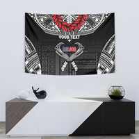 Personalized Talofa Samoa Tapestry Ulafala With Toa Nifo'oti - Black