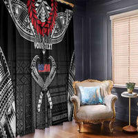 Personalized Talofa Samoa Window Curtain Ulafala With Toa Nifo'oti - Black