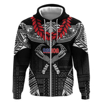 Personalized Talofa Samoa Zip Hoodie Ulafala With Toa Nifo'oti - Black