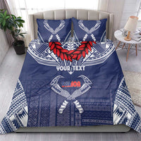 Personalized Talofa Samoa Bedding Set Ulafala With Toa Nifo'oti - Blue