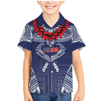 Personalized Talofa Samoa Family Matching Mermaid Dress and Hawaiian Shirt Ulafala With Toa Nifo'oti - Blue