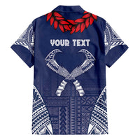 Personalized Talofa Samoa Family Matching Tank Maxi Dress and Hawaiian Shirt Ulafala With Toa Nifo'oti - Blue