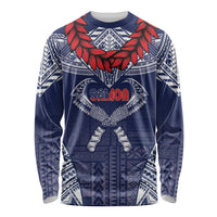 Personalized Talofa Samoa Long Sleeve Shirt Ulafala With Toa Nifo'oti - Blue