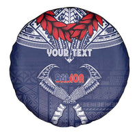 Personalized Talofa Samoa Spare Tire Cover Ulafala With Toa Nifo'oti - Blue