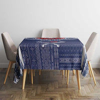 Personalized Talofa Samoa Tablecloth Ulafala With Toa Nifo'oti - Blue