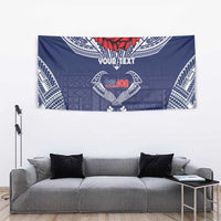 Personalized Talofa Samoa Tapestry Ulafala With Toa Nifo'oti - Blue