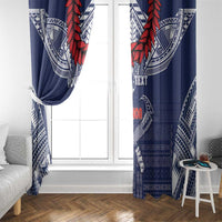 Personalized Talofa Samoa Window Curtain Ulafala With Toa Nifo'oti - Blue