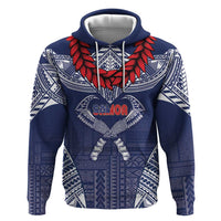 Personalized Talofa Samoa Zip Hoodie Ulafala With Toa Nifo'oti - Blue