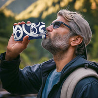 New Zealand Maori Mo Bros 4 in 1 Can Cooler Tumbler Blue Ribbon With Koru Kowhaiwhai - Polynesian Pride