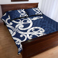 New Zealand Maori Mo Bros Quilt Bed Set Blue Ribbon With Koru Kowhaiwhai - Polynesian Pride