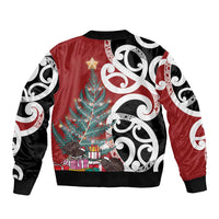 New Zealand Silver Fern Christmas Tree Bomber Jacket Meri Kirihimete - Polynesian Pride