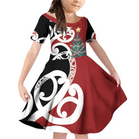 New Zealand Silver Fern Christmas Tree Family Matching Off Shoulder Short Dress and Hawaiian Shirt Meri Kirihimete - Polynesian Pride