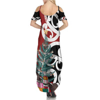 New Zealand Silver Fern Christmas Tree Family Matching Summer Maxi Dress and Hawaiian Shirt Meri Kirihimete LT7 - Polynesian Pride