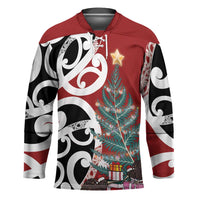 New Zealand Silver Fern Christmas Tree Hockey Jersey Meri Kirihimete - Polynesian Pride
