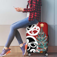 New Zealand Silver Fern Christmas Tree Luggage Cover Meri Kirihimete - Polynesian Pride