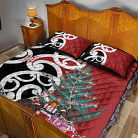 New Zealand Silver Fern Christmas Tree Quilt Bed Set Meri Kirihimete - Polynesian Pride
